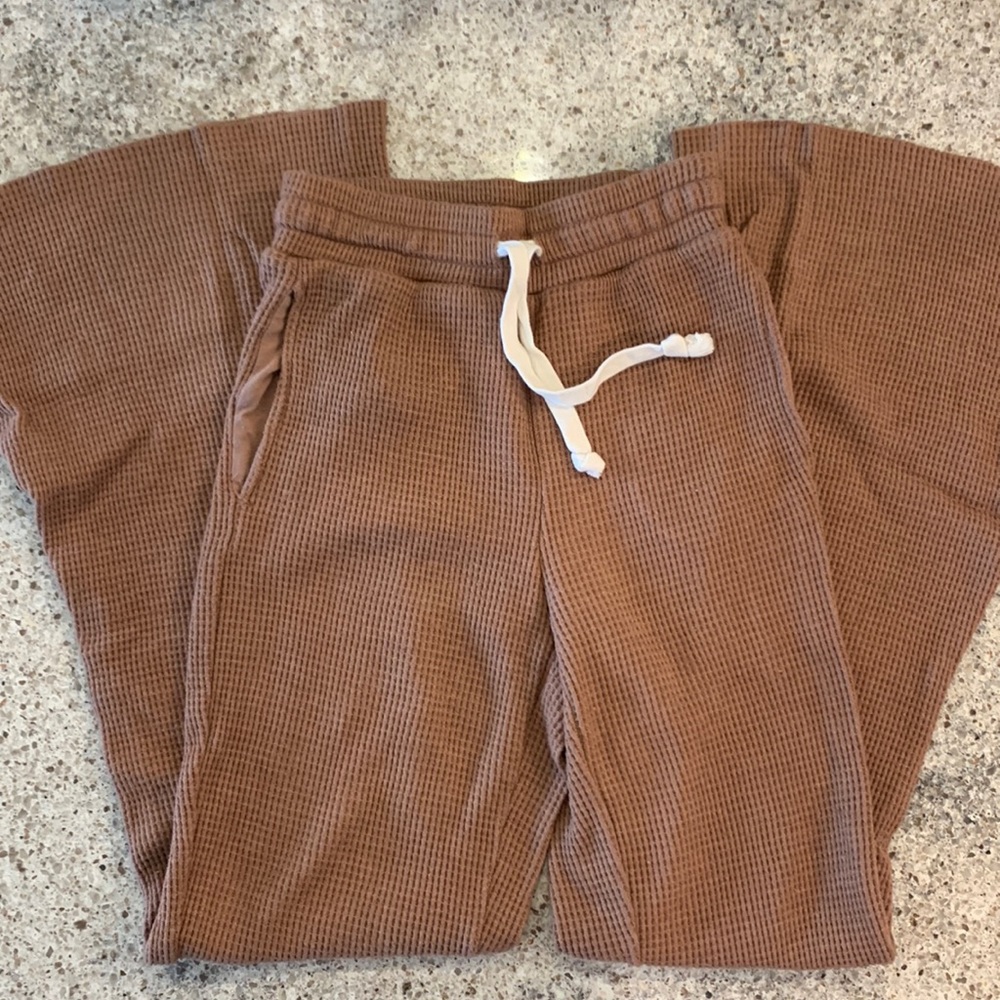 NWOT XXS Aerie Waffle Super High Waisted Flare Pants